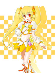 Rule 34 | 10s, blonde hair, boots, brooch, cure sunshine, heartcatch precure!, jewelry, midriff, miniskirt, navel, precure, skirt, twintails