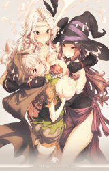 Rule 34 | 3girls, amazon (dragon&#039;s crown), ass, belt, between breasts, black eyes, black gloves, blonde hair, blush, boots, breast press, breasts, brown eyes, brown hair, brown legwear, circlet, copyright name, dragon&#039;s crown, elbow gloves, elf, elf (dragon&#039;s crown), english text, feather hair ornament, feathers, gloves, grabbing, grabbing another&#039;s breast, group hug, hair ornament, hat, hood, hug, kyu-jin, large breasts, liquid, long hair, multiple girls, mushroom, open mouth, pointy ears, sexually suggestive, shorts, simple background, smile, sorceress (dragon&#039;s crown), suggestive fluid, thigh boots, thighhighs, witch hat