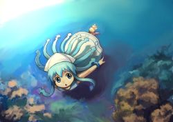 Rule 34 | blue eyes, blue hair, ikamusume, milent, shinryaku! ikamusume, tentacles, tentacle hair, underwater