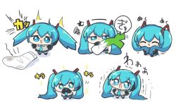 Rule 34 | + +, 1girl, :&lt;, :3, ^ ^, blue eyes, blue hair, chibi, closed eyes, crying, crying with eyes open, dakimakura (object), hatsune miku, long hair, nontao, pillow, simple background, spring onion, tears, twintails, vocaloid, white background