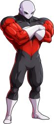 Rule 34 | 10s, 1boy, absurdres, alien, angry, bald, black eyes, bodysuit, commentary, cowboy shot, crossed arms, dragon ball, dragon ball fighterz, dragon ball super, frown, full body, highres, jiren, looking at viewer, male focus, muscular, no pupils, official art, pectorals, transparent background