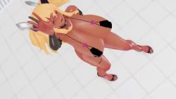 Rule 34 | 1girl, 3d, animated, artist request, blonde hair, blue sky, bouncing breasts, breasts, close-up, dancing, dark skin, huge breasts, lips, long hair, mikumikudance (medium), official alternate costume, onizaki kirara, shiny skin, sky, slingshot swimsuit, solo, sound, swimsuit, taimanin (series), taimanin rpgx, twintails, video
