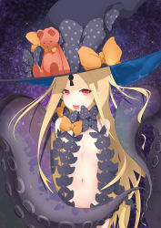 Rule 34 | 1girl, abigail williams (fate), abigail williams (second ascension) (fate), absurdres, blonde hair, bow, breasts, fate/grand order, fate (series), hat, hat bow, highres, keyhole, long hair, looking at viewer, multiple bows, multiple hat bows, revealing clothes, ribbon, sky, small breasts, solo, star (sky), starry sky, straight hair, stuffed animal, stuffed toy, teddy bear, tentacles, very long hair, witch hat, yuyunatsuki