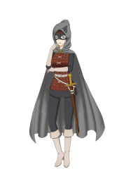 Rule 34 | 1girl, boots, capelet, cloak, gloves, highres, mask, sword, user zgjw8247, weapon