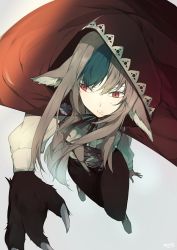 Rule 34 | 1girl, animal ears, blue hair, breasts, claws, female focus, fire emblem, fire emblem fates, grey hair, hood, hoodie, long hair, multicolored hair, nintendo, red eyes, redricewine, solo, tail, two-tone hair, velouria (fire emblem), white hair, wolf ears, wolf girl, wolf tail