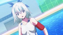 Rule 34 | 10s, 2girls, animated, animated gif, ass, blue hair, competition swimsuit, hip attack, keijo!!!!!!!!, lowres, miyata sayaka, multiple girls, one-piece swimsuit, rokudo rin, subtitled, swimsuit, water, white hair