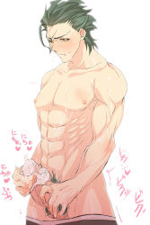 Rule 34 | 1boy, abs, ahoge, bad id, bad pixiv id, bara, black hair, blush, boxers, brown eyes, clothed masturbation, clothes pull, cum, cum in clothes, cum in panties, cum on body, cum on male, cum on upper body, diarmuid ua duibhne (lancer) (fate), fate/zero, fate (series), hair slicked back, highres, male focus, male masturbation, male pubic hair, male underwear, masturbation, masturbation with panties, muscular, panties, panties on penis, pants, pants pull, pectorals, penis, pink panties, pubic hair, short hair, solo, sweat, tkbnmnm, topless male, translation request, underwear, white panties