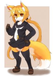 Rule 34 | brown eyes, daiha (setsuka), fox, furry, highres, orange hair, school uniform, short hair