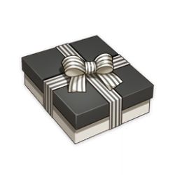 Rule 34 | artist request, black theme, box, commentary, container, english commentary, game cg, genshin impact, gift, floral bow, gift box, gift wrapping, item, item focus, lowres, no humans, official art, ribbon, still life, third-party source, transparent background