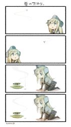 Rule 34 | 10s, 1girl, 4koma, blonde hair, blue eyes, bug, comic, commentary, cropped jacket, crying, female focus, garrison cap, hat, highres, bug, kantai collection, long hair, long sleeves, military, military uniform, mosquito, mosquito coil, nonco, puffy long sleeves, puffy sleeves, silent comic, solo, streaming tears, swimsuit, swimsuit under clothes, tears, translated, u-511 (kancolle), uniform, white background