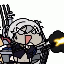 Rule 34 | 1girl, animated, animated gif, azur lane, cannon, firing, lowres, navel, open mouth, seseren, triangle mouth, washington (azur lane)