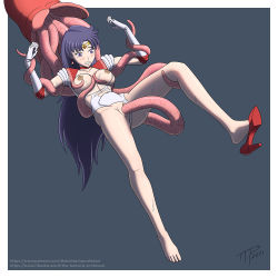 Rule 34 | barefoot, bestiality, bishoujo senshi sailor moon, breasts, breasts squeezed together, feet, grabbing, grabbing another&#039;s breast, highres, interspecies, large breasts, one shoe removed, sailor mars, sailor senshi uniform, self-upload, shoe dangle, solo, spread legs, tentacle sex, tentacles, the tentacle professor, torn clothes, vore