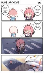 Rule 34 | 1girl, 1other, 4koma, ?, aru (blue archive), binah (blue archive), blue archive, breasts, chibi, closed mouth, comic, comic sans, commentary, copyright name, crosswalk, english commentary, english text, facebook, faceless, gun, halo, hand on own chest, highres, marin liekuriva, medium breasts, neck ribbon, pink ribbon, puff of air, ribbon, rifle, shadow, sniper rifle, sweatdrop, trembling, twitter username, weapon, | |