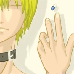 Rule 34 | blonde hair, drugs, galerians, lowres, pill, rion (galerians), short hair, simple background, tagme