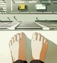 Rule 34 | 1other, ambiguous gender, avogado6, barefoot, commentary request, feet, feet only, foot focus, from above, imminent suicide, original, rooftop, solo, suicide, toenails, toes