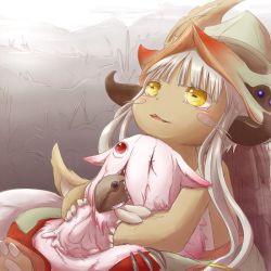 Rule 34 | 10s, artist request, brown eyes, furry, made in abyss, nanachi (made in abyss), white hair