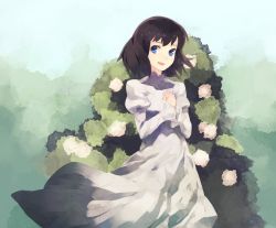 Rule 34 | 1girl, blue eyes, castle of cagliostro, clarisse de cagliostro, dress, female focus, lupin iii, nature, outdoors, plant, shihou (g-o-s), sky, solo, wedding dress
