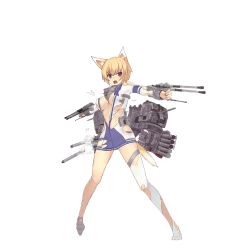 Rule 34 | &gt;:o, 1girl, :o, animal ears, blonde hair, blue skirt, blush, breasts, broken, cannon, covered erect nipples, damaged, eyebrows, fang, fletcher (warship girls r), full body, holding, holding weapon, hood, hoodie, looking at viewer, machinery, miniskirt, no bra, official art, open clothes, open hoodie, open mouth, outstretched arms, paw print, pleated skirt, purple eyes, remodel (warship girls r), rudder footwear, single thighhigh, skindentation, skirt, smoke, smokestack, solo, standing, stmast, tail, thighhighs, torn clothes, torpedo, transparent background, turret, v-shaped eyebrows, warship girls r, weapon, white thighhighs