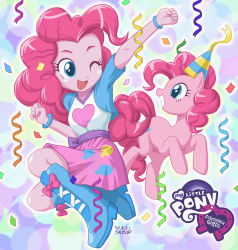 Rule 34 | 1girl, dual persona, my little pony, my little pony: equestria girls, my little pony: friendship is magic, personification, pinkie pie, tagme, uotapo