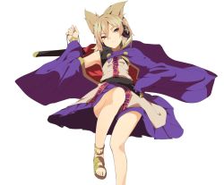 Rule 34 | 1girl, anklet, armpits, bad id, bad twitter id, blush, bracelet, brown eyes, cape, earmuffs, hair between eyes, hand on own hip, hasebe yuusaku, jewelry, light brown hair, looking at viewer, parted lips, pointy hair, purple cape, purple skirt, sash, shirt, short hair, simple background, skirt, sleeveless, sleeveless shirt, solo, touhou, toyosatomimi no miko, white background