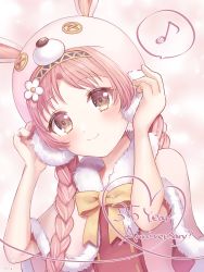 Rule 34 | 1girl, blush, highres, mimi (princess connect!), pink hair, princess connect!, rabbit ears, rabbit girl, rokico, smile, yellow eyes