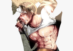 Rule 34 | 3boys, abs, cum, facial, kusanagi kyou, male focus, multiple boys, muscular, the king of fighters, undressing, yaoi