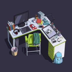 Rule 34 | backpack, bad id, bad pixiv id, bag, book, bookend, box, breast mousepad, cable, chair, coffee, coffee mug, commentary request, computer, cup, dark background, desk, desk lamp, drawing, drawing tablet, eraser, fish.boy, game console, glasses case, handheld game console, headphones, highres, indoors, ink bottle, jacket, lamp, monitor, mouse (computer), mousepad, mousepad (medium), mousepad (object), mug, night, no humans, notebook, office, original, paper, pen, phone, plugsuit, red hair, room, simple background, souryuu asuka langley, stylus, tissue, tissue box, trash can, wacom