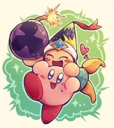 Rule 34 | ^ ^, blush stickers, bomb, closed eyes, explosive, gem, hat, heart, kirby, kirby&#039;s dream land, kirby (series), nanami (13mimi), nintendo, no humans, open mouth, poppy bros jr, ribbon, smile, sweat, weapon