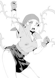 Rule 34 | 1girl, blonde hair, breasts, final fantasy, final fantasy tactics, gloves, greyscale, imminent rape, monochrome, shishio (artist), short hair, solo, tentacles, thief (fft), white background