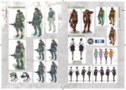 Rule 34 | 1girl, 2boys, absurdres, artbook, capcom, character sheet, chris redfield, concept art, full body, gun, highres, jessica sherawat, long hair, looking at viewer, military, military uniform, multiple boys, muscular, official art, parker luciani, resident evil, resident evil: revelations, tactical clothes, uniform, weapon, wide hips