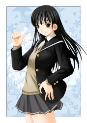 Rule 34 | 1girl, amagami, ayatsuji tsukasa, black eyes, black hair, cardigan, keito, school uniform, solo