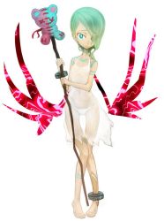 Rule 34 | 1girl, breath of fire, breath of fire v, closed mouth, dress, matsumoto tomoyohi, nina (breath of fire v), short hair, simple background, solo, white background, wings