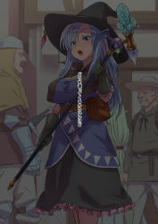 Rule 34 | blue hair, fantasy, ha ku ronofu jin, highres, tagme, translated, witch