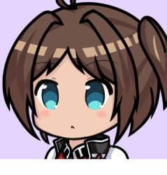 Rule 34 | 1girl, antenna hair, azur lane, blue eyes, blush, brown hair, commentary request, dark-skinned female, dark skin, hair intakes, jacket, le mars (azur lane), looking away, nagato-chan, parted bangs, parted lips, portrait, purple background, red shirt, shirt, sidelocks, simple background, solo, two side up, white jacket