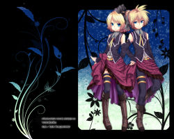 Rule 34 | 1boy, 1girl, bad id, bad pixiv id, blonde hair, blue eyes, boots, brother and sister, chirota, detached sleeves, hand on own hip, hip focus, kagamine len, kagamine rin, romeo to cinderella (vocaloid), short hair, siblings, twins, vocaloid