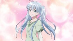 Rule 34 | 1girl, anime screenshot, benriya saitou-san isekai ni iku, blue eyes, blue hair, dress, green dress, lafanpan, long hair, solo