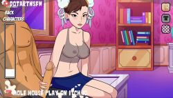Rule 34 | animated, ass, bouncing ass, bouncing breasts, breasts, brown hair, capcom, chun-li, clitoral hood, clitoris, clothed sex, cum, cum on body, dotart, dripping, handjob, hole house, huge ass, huge breasts, male masturbation, masturbation, moaning, orgasm, short hair, sound, street fighter, tagme, thick thighs, thighs, tight clothes, video