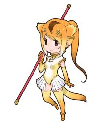 Rule 34 | 1girl, animal costume, animal ear fluff, animal ears, golden snub-nosed monkey (kemono friends), highres, kemono friends, looking at viewer, official art, solo, standing, tachi-e, tail, transparent background, yoshizaki mine