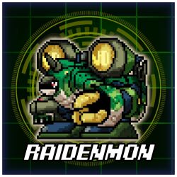 Rule 34 | claws, digimon, digimon (creature), raidenmon, red eyes, robot, solo, tail