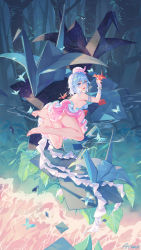 Rule 34 | 1girl, :d, artist name, atdan, back, bad id, bad pixiv id, bare legs, barefoot, blue dress, blue eyes, blue hair, breasts, commentary, dress, fang, feet, forest, hair between eyes, haiyi, hand up, hat, highres, holding, jellyfish, looking at viewer, looking back, md5 mismatch, medium breasts, nature, no bra, open mouth, origami, paper crane, resolution mismatch, shoulder blades, sidelocks, sleeveless, sleeveless dress, smile, solo, starry sky print, strapless, strapless dress, synthesizer v, thighs