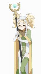 Rule 34 | 1girl, animated, animated gif, blonde hair, fire emblem, fire emblem awakening, green thighhighs, lissa (fire emblem), long hair, nintendo, oppaihobby, parody, solo, staff (weapon), thighhighs, twintails