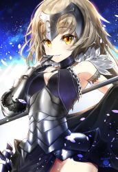 Rule 34 | 1girl, absurdres, armor, bad id, bad pixiv id, blonde hair, breasts, cleavage, fate/grand order, fate (series), gauntlets, helmet, highres, jeanne d&#039;arc (fate), jeanne d&#039;arc alter (avenger) (fate), jeanne d&#039;arc alter (fate), long hair, looking at viewer, nekodayo22, ruler (fate/grand order), smile, solo, yellow eyes
