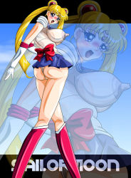 Rule 34 | 1990s (style), ass, bishoujo senshi sailor moon, blonde hair, blue eyes, blush, breasts, highres, huge breasts, long hair, sailor moon, tagme, tsukino usagi
