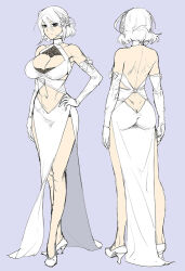 1girl ass breasts cutout_dress high_heels large_breasts solo zol