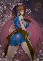 Rule 34 | 1boy, 1girl, absurdres, ahoge, artist name, ass, bow, breasts, cherry blossoms, covered erect nipples, dress, earrings, floral print, from behind, hair ribbon, highres, instagram logo, jewelry, large breasts, legs, nami (one piece), one piece, orange hair, pinterest, rain wzq, ribbon, short dress, tagme, tattoo, tony tony chopper, twitter logo, umbrella
