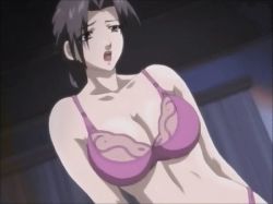 Rule 34 | 00s, 1girl, 3boys, amamiya misako, animated, animated gif, assisted exposure, bra, bra pull, breasts, breasts out, clothes pull, enbo, lowres, mature female, multiple boys, panties, panty pull, pubic hair, purple hair, pussy juice, subtitled, taboo charming mother, uncensored, underwear, undressing