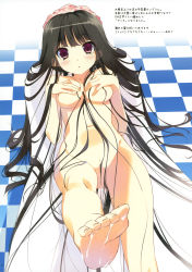 Rule 34 | 1girl, absurdres, arikawa satoru, barefoot, bathing, bathtub, black hair, blush, breasts, censored, convenient censoring, covering privates, covering breasts, cum, cum on body, cum on lower body, feet, foot focus, foreshortening, hair censor, hair flowing over, highres, long hair, lying, medium breasts, navel, nude, nude cover, open mouth, original, purple hair, pussy, pussy peek, soles, solo, toenails, toes, very long hair