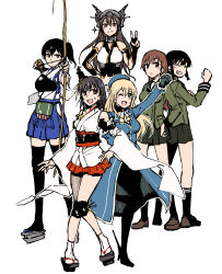 Rule 34 | 10s, 6+girls, ;d, aiming, aiming at viewer, arrow (projectile), atago (kancolle), bare shoulders, black hair, black legwear, blonde hair, blunt bangs, blush, bow (weapon), braid, breasts, brown hair, charin, closed eyes, elbow gloves, fingerless gloves, gloves, green eyes, grin, hair ornament, hat, headgear, highres, japanese clothes, kaga (kancolle), kantai collection, kitakami (kancolle), large breasts, long hair, looking at viewer, military, military uniform, multiple girls, muneate, nagato (kancolle), one eye closed, ooi (kancolle), open mouth, pantyhose, personification, red eyes, school uniform, short hair, side ponytail, skirt, smile, thighhighs, uniform, v, weapon, wink, yamashiro (kancolle)