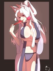 Rule 34 | 1girl, adpx, animal ear fluff, animal ears, arm under breasts, breasts, cameltoe, earrings, fox ears, grey hair, hand fan, highres, japanese clothes, jewelry, jitome, kimono, large breasts, long hair, long sleeves, looking at viewer, naughty face, no bra, parted bangs, ponytail, smile, sphere earrings, touhoku itako, underwear, undressing, voiceroid, white hair, white kimono