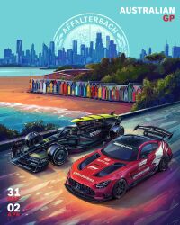 Rule 34 | 1boy, 2023, andrew mytro, beach, car, city, commentary, driving, english commentary, forest, formula one, formula racer, highres, lewis hamilton, melbourne, mercedes-benz, mercedes-benz amg gt, motor vehicle, nature, ocean, official art, promotional art, race vehicle, racecar, real life, spoiler (automobile), sports car, tree, vehicle focus, water